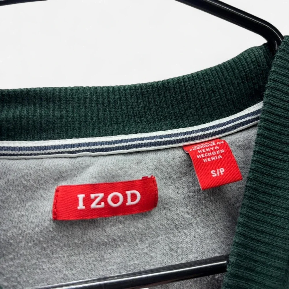 IZOD Mens Crewneck Sweatshirt Hunter Green Fleece Pullover Small